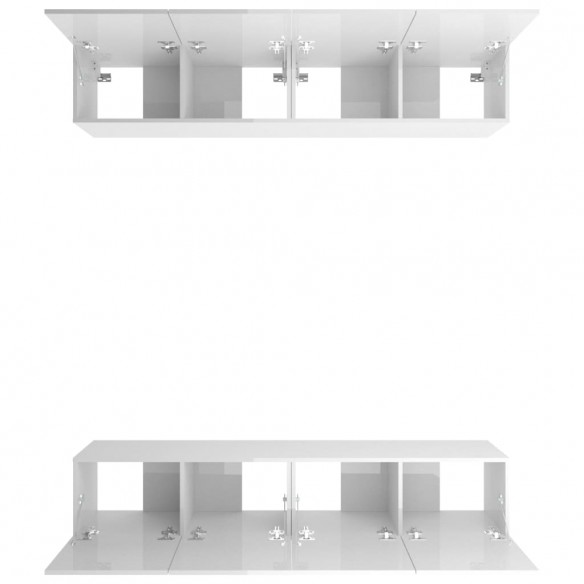 Meubles TV 4 pcs Blanc brillant 80x30x30 cm 