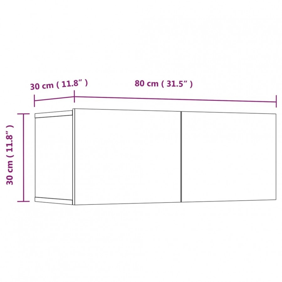 Meubles TV 4 pcs Blanc brillant 80x30x30 cm 