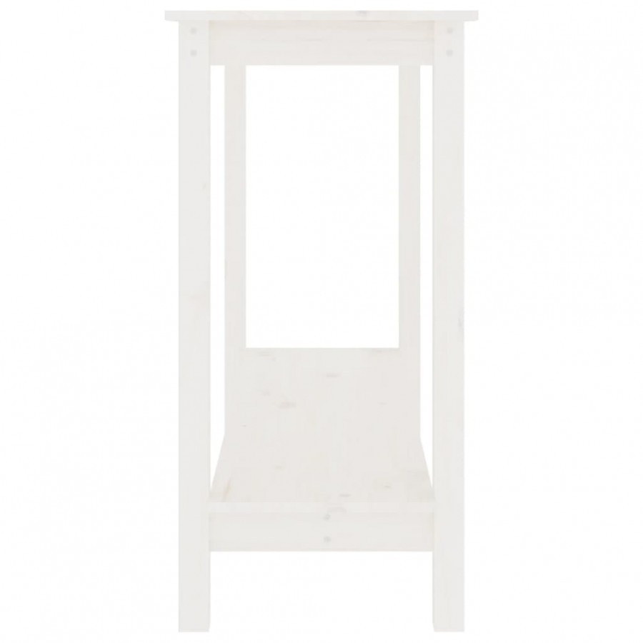 Table console Blanc 110x40x80 cm Bois massif de pin