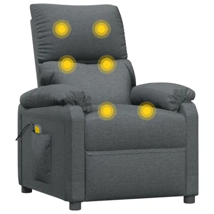 Fauteuil de massage Gris foncé Tissu 2