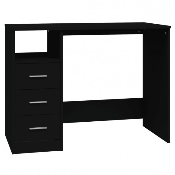 Bureau avec tiroirs Noir 102x50x76 cm 