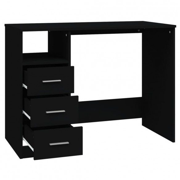 Bureau avec tiroirs Noir 102x50x76 cm 