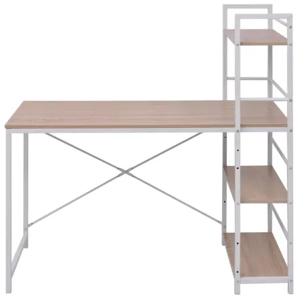 Bureau avec bibliothèque à 4 niveaux Couleur chêne 2