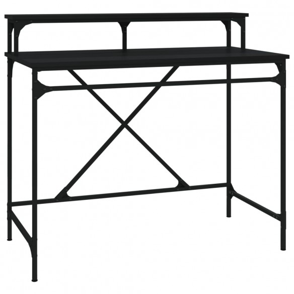 Bureau noir 100x50x90 cm bois d'ingénierie et fer