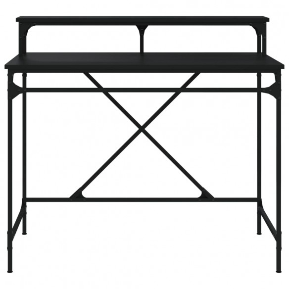 Bureau noir 100x50x90 cm bois d'ingénierie et fer