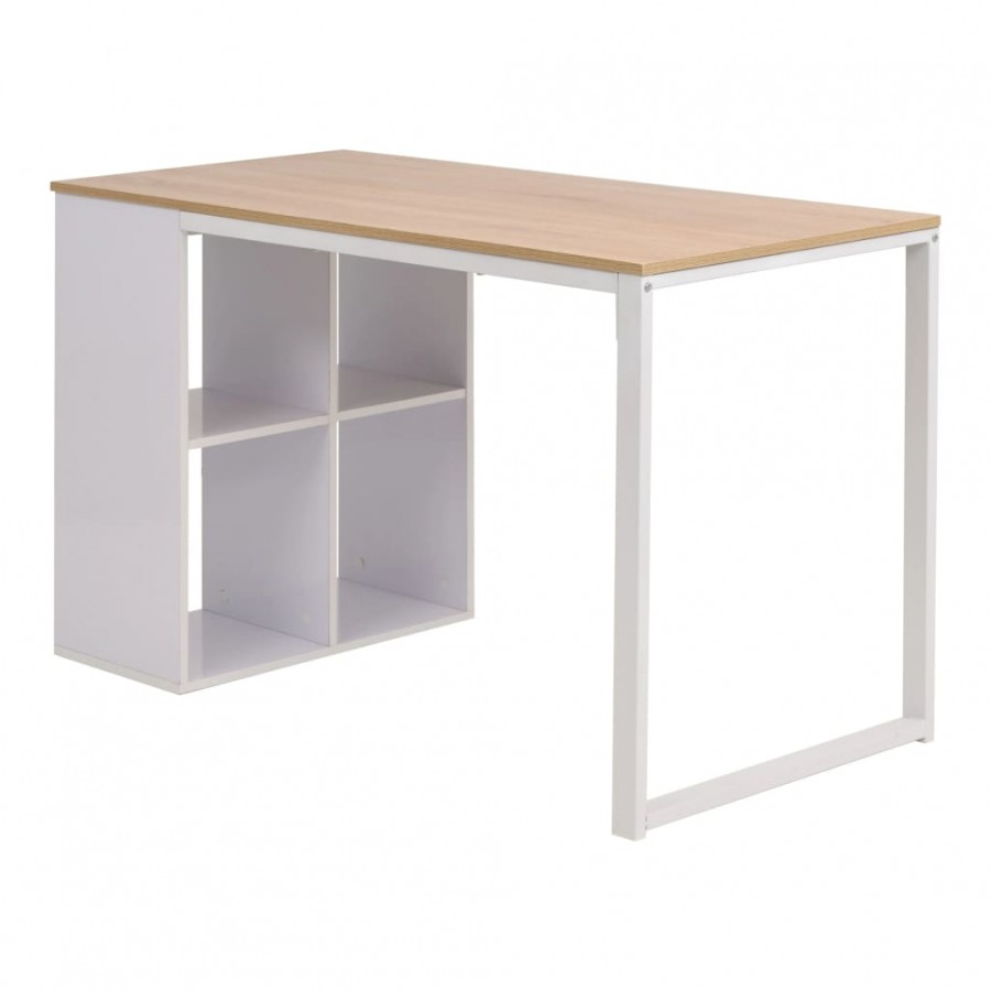 Table d'écriture 120 x 60 x 75 cm Chêne et blanc
