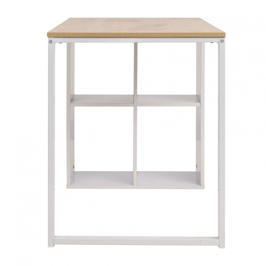 Table d'écriture 120 x 60 x 75 cm Chêne et blanc