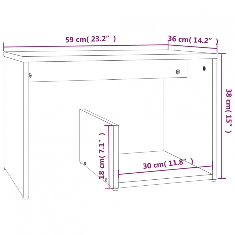 Table d'appoint Sonoma gris 59x36x38 cm 