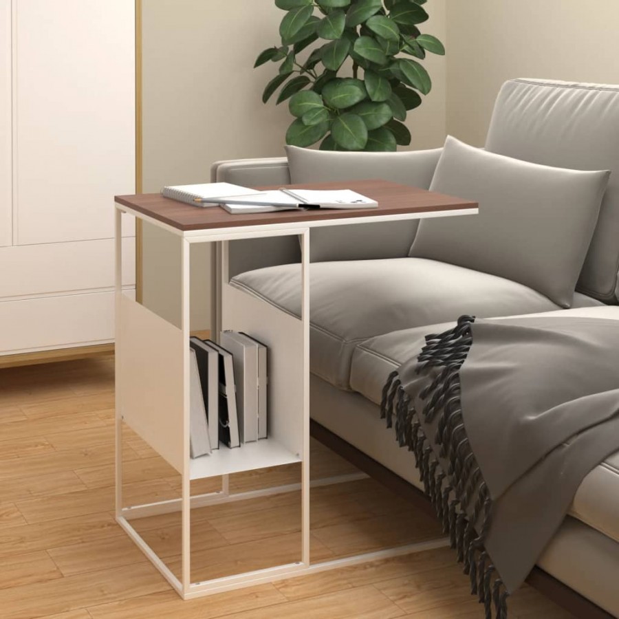 Table d'appoint Blanc 55x36x59,5 cm 