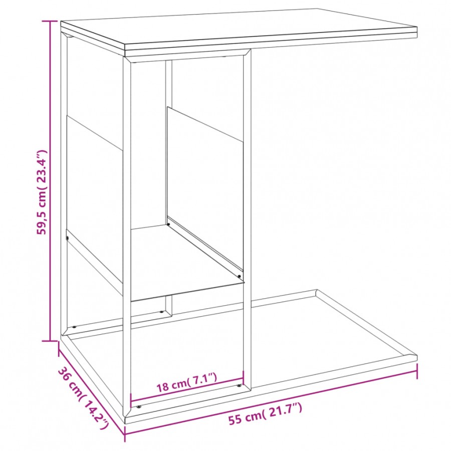 Table d'appoint Blanc 55x36x59,5 cm 