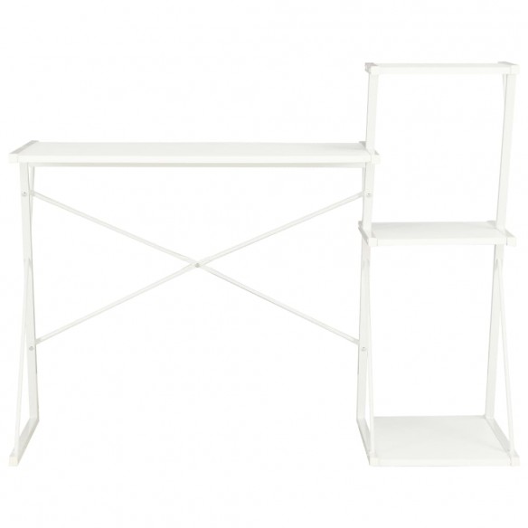 Bureau avec étagère Blanc 116x50x93 cm