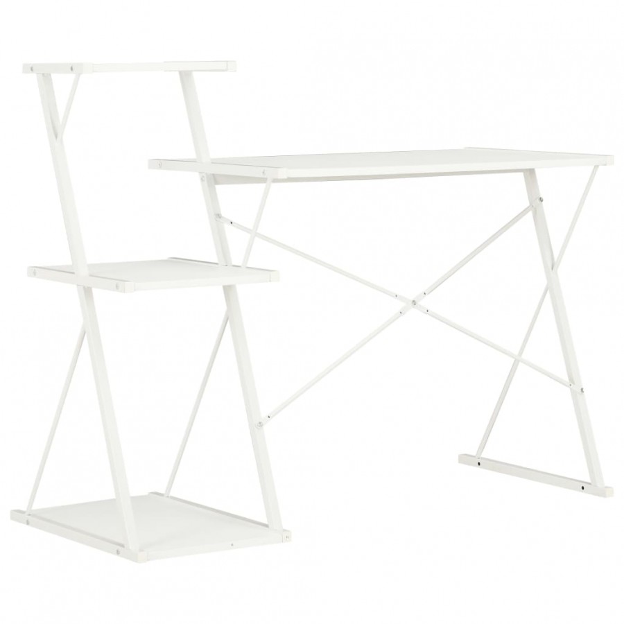 Bureau avec étagère Blanc 116x50x93 cm