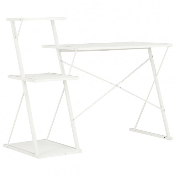 Bureau avec étagère Blanc 116x50x93 cm