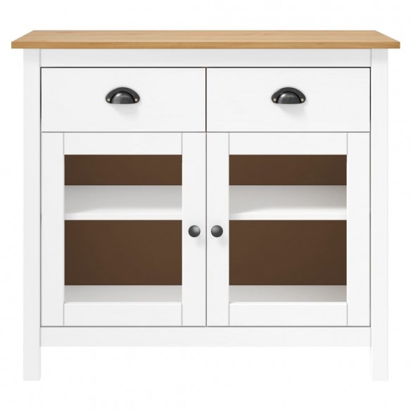 Buffet Hill Blanc 90x40x80 cm Bois de pin solide