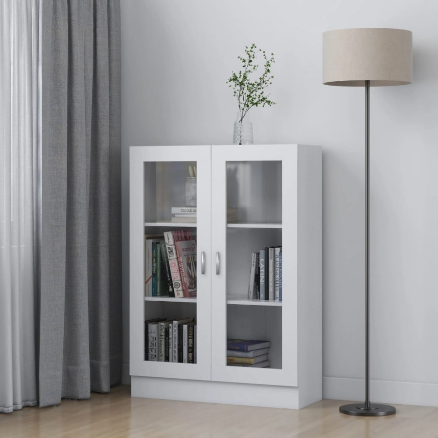 Armoire à vitrine Blanc 82,5x30,5x115 cm Aggloméré