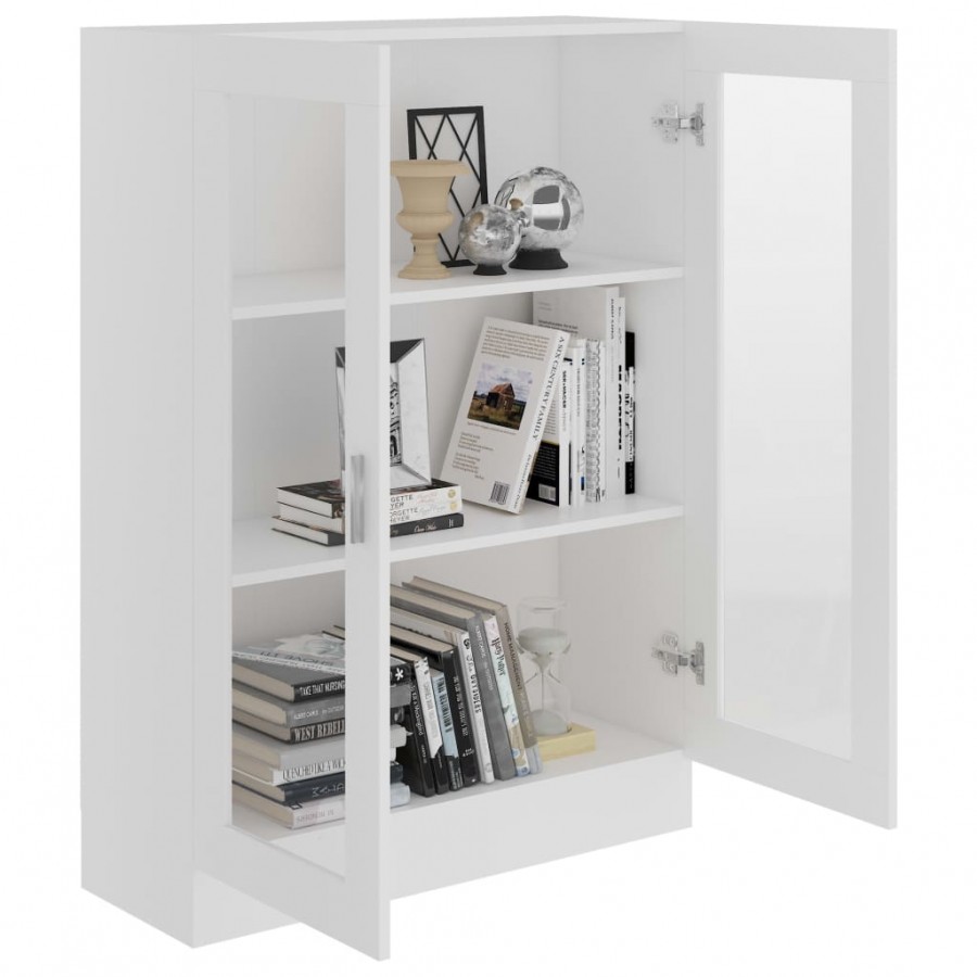 Armoire à vitrine Blanc 82,5x30,5x115 cm Aggloméré