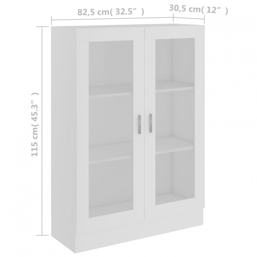 Armoire à vitrine Blanc 82,5x30,5x115 cm Aggloméré