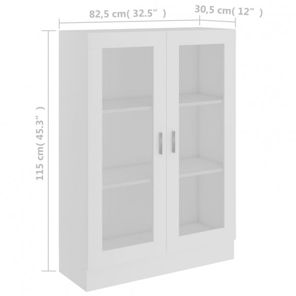 Armoire à vitrine Blanc 82,5x30,5x115 cm Aggloméré