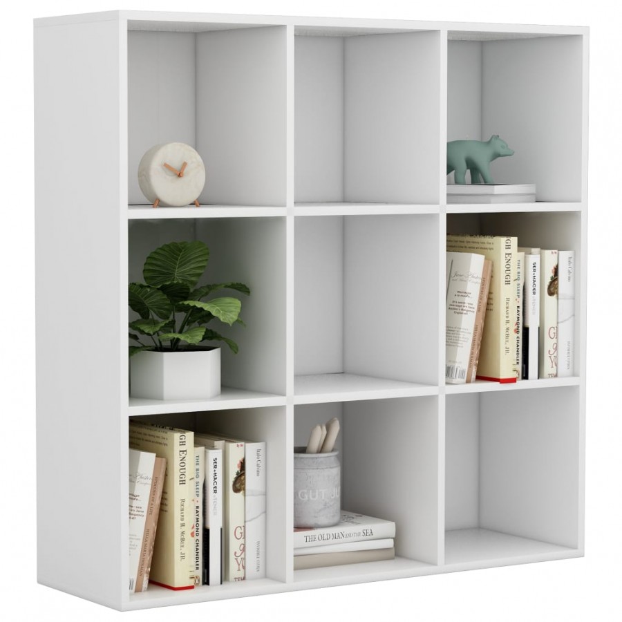 Bibliothèque Blanc 98x30x98 cm Aggloméré