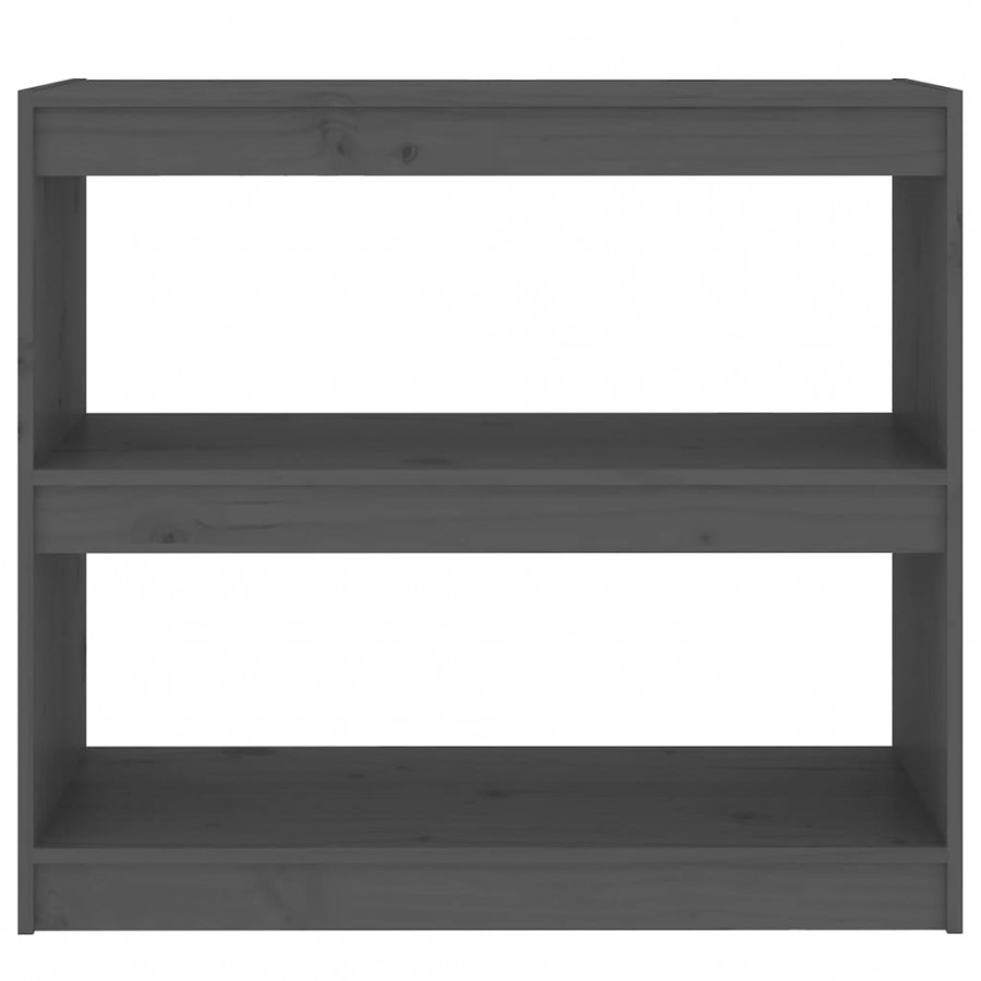 Bibliothèque/Séparateur de pièce Gris 80x30x71,5 cm Pin solide
