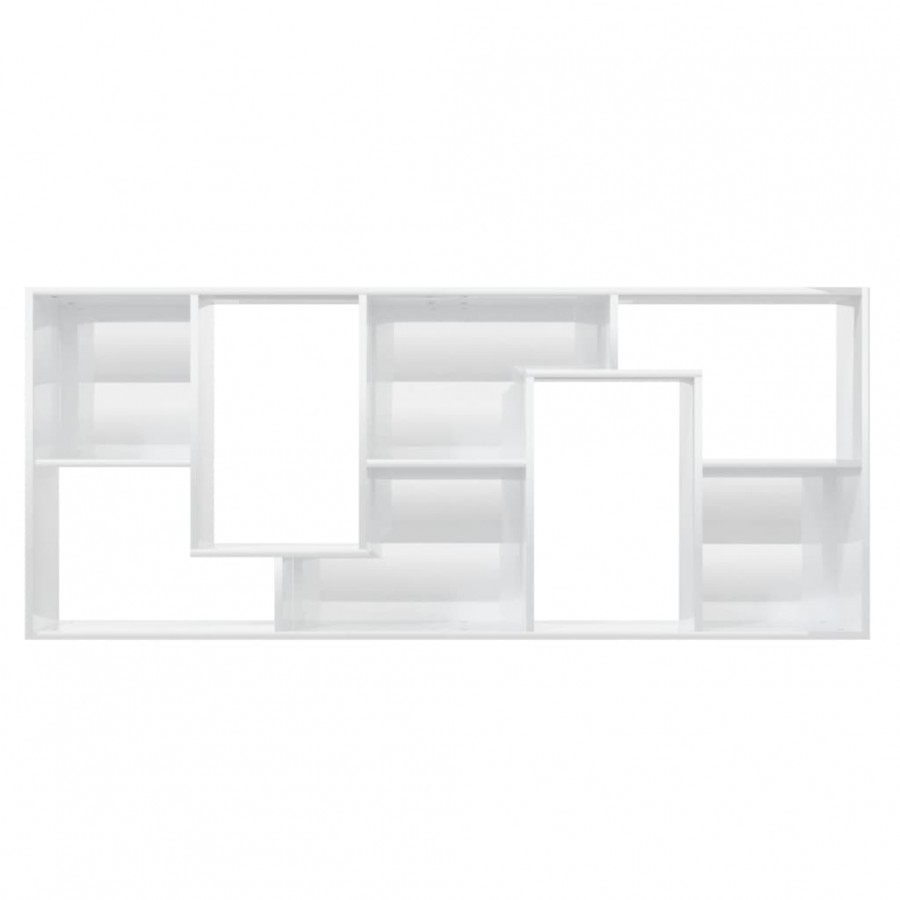 Bibliothèque Blanc brillant 67x24x161 cm Aggloméré