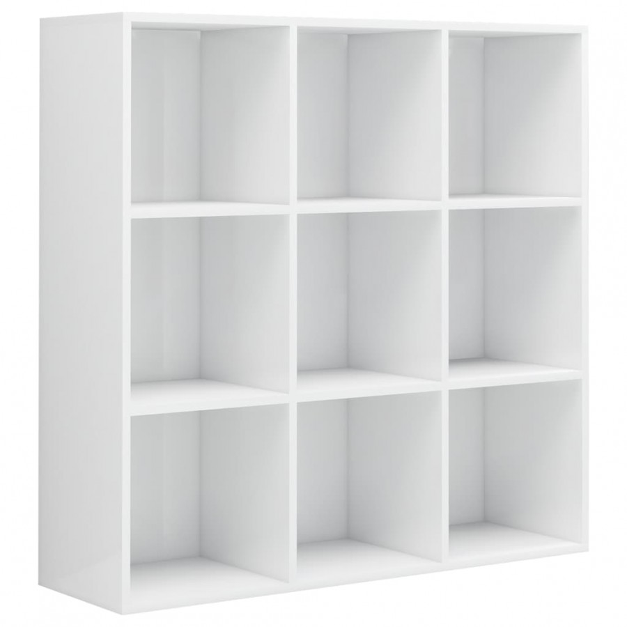 Bibliothèque Blanc brillant 98x30x98 cm Aggloméré