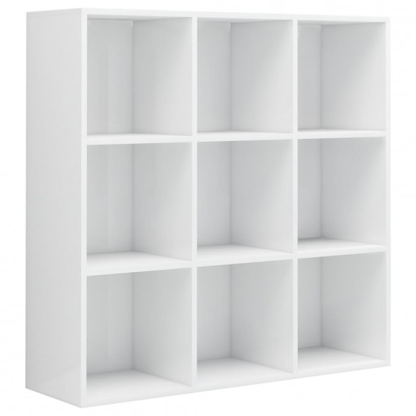 Bibliothèque Blanc brillant 98x30x98 cm Aggloméré