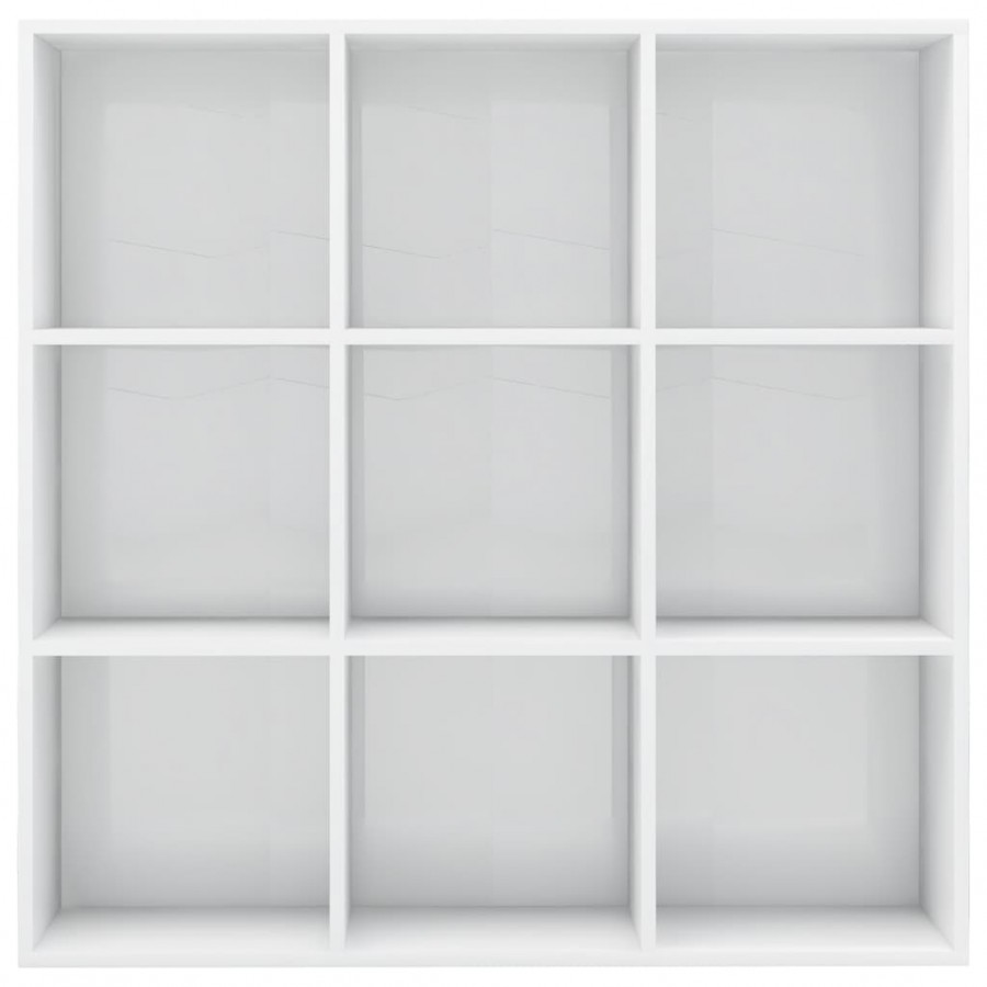 Bibliothèque Blanc brillant 98x30x98 cm Aggloméré