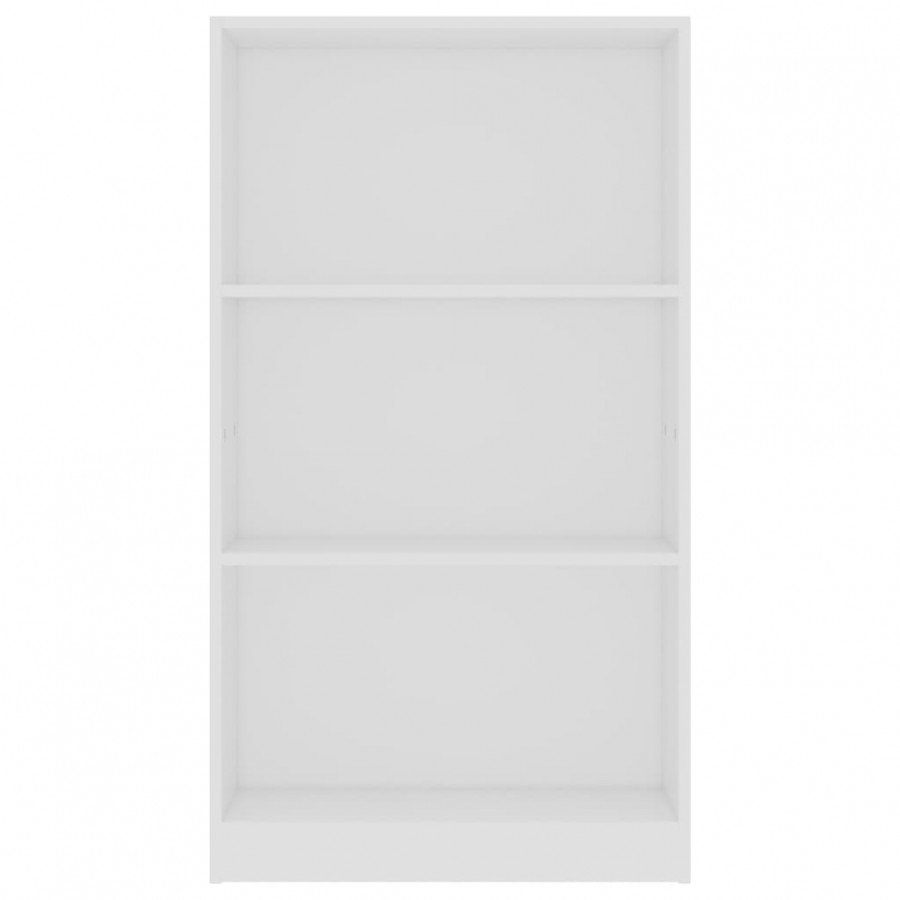 Bibliothèque 3 niveaux Blanc 60x24x109 cm 