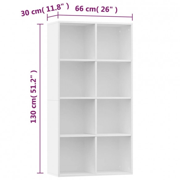 Bibliothèque/Buffet Blanc 66x30x130 cm 