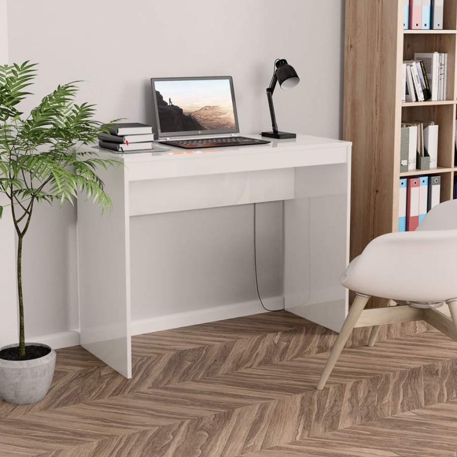 Bureau Blanc brillant 90x40x72 cm 