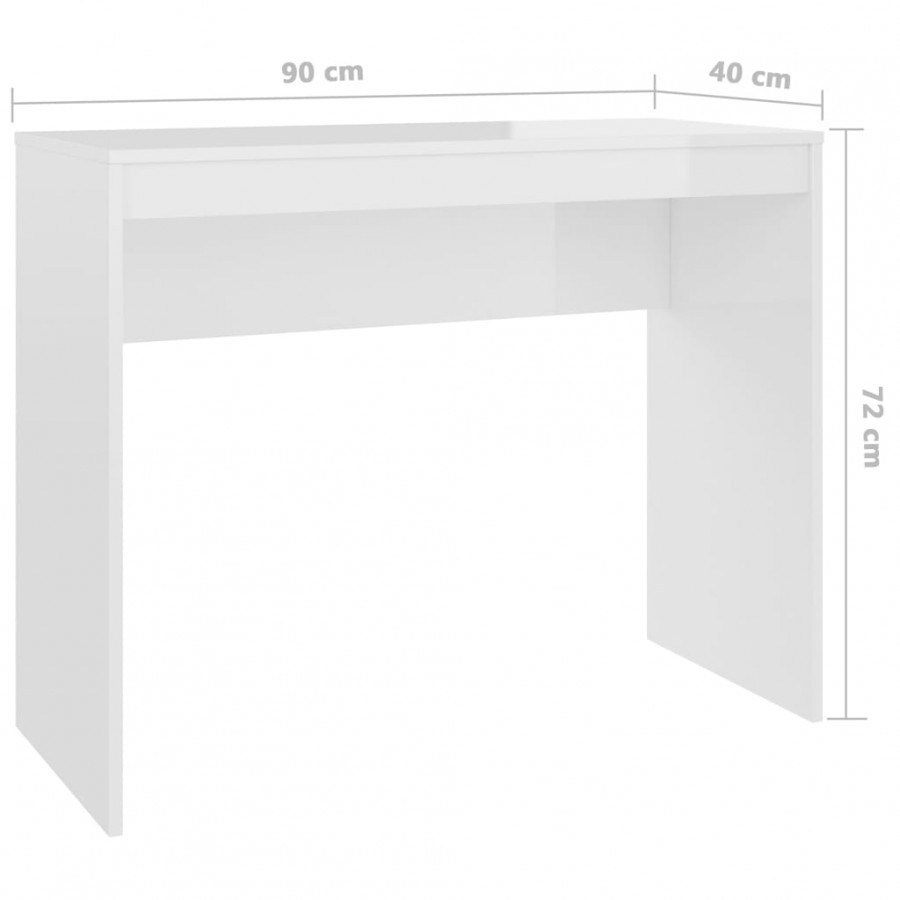 Bureau Blanc brillant 90x40x72 cm 