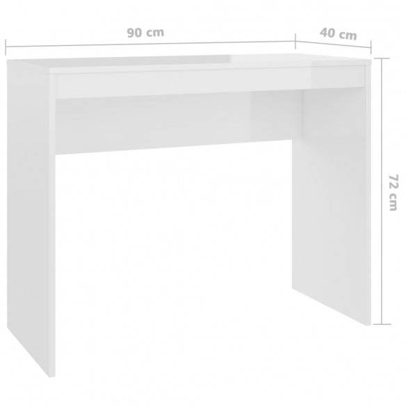Bureau Blanc brillant 90x40x72 cm 