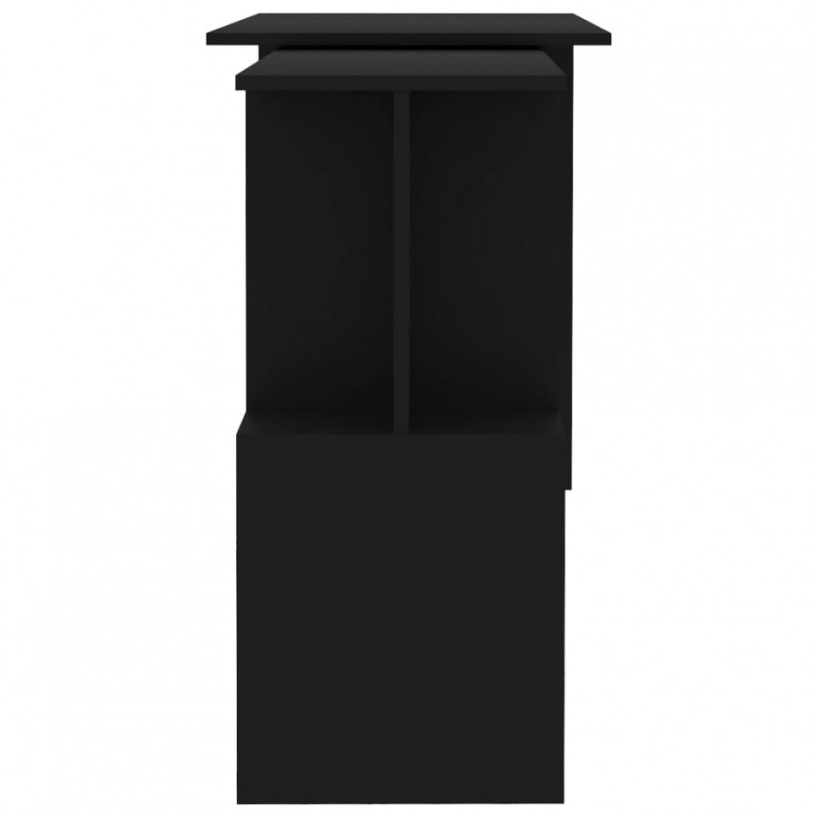 Bureau d'angle Noir 200x50x76 cm Aggloméré