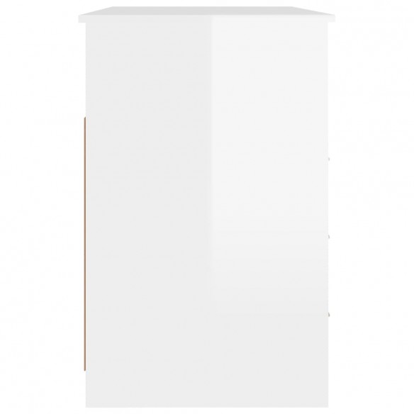 Bureau et tiroirs Blanc brillant 102x50x76 cm 