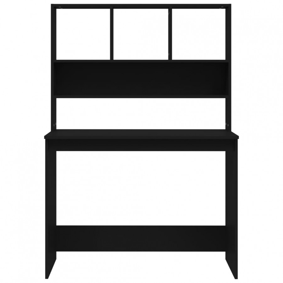 Bureau avec étagères Noir 102x45x148 cm 
