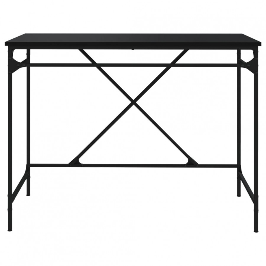 Bureau noir 100x50x75 cm bois d'ingénierie et fer