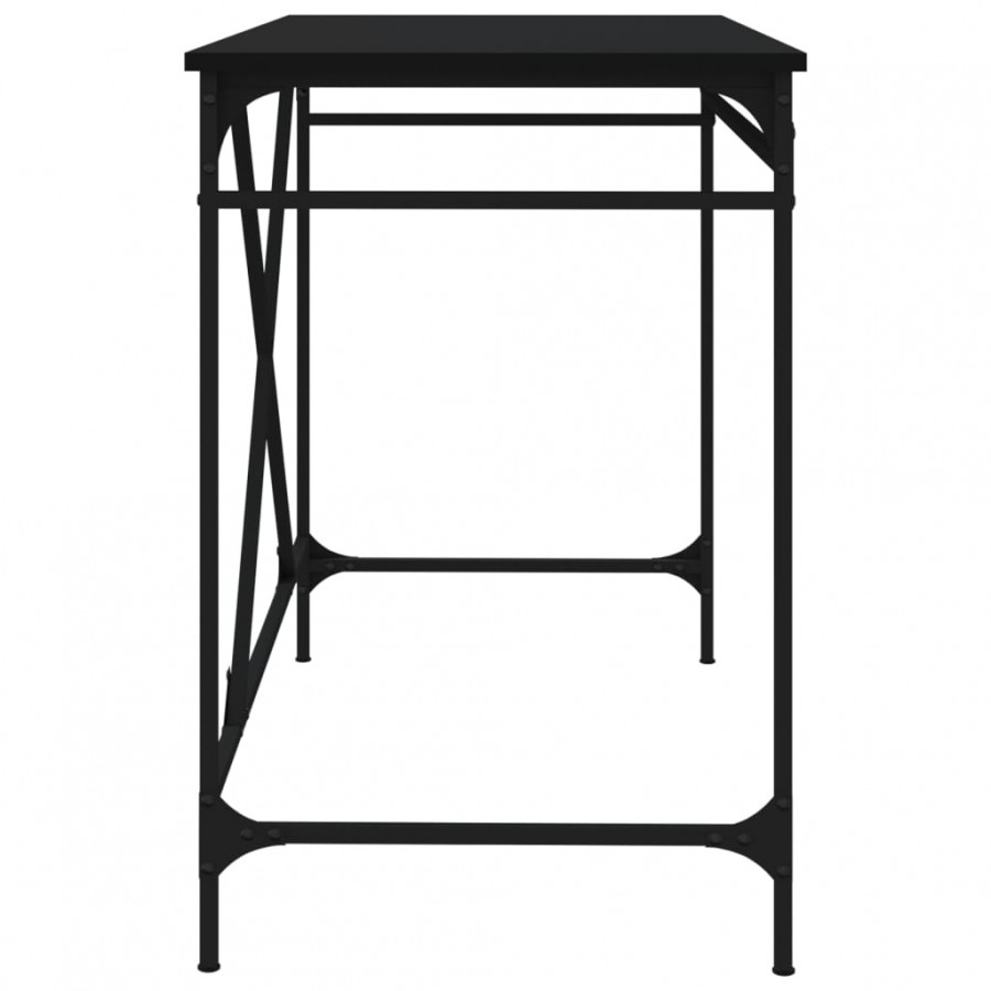Bureau noir 100x50x75 cm bois d'ingénierie et fer