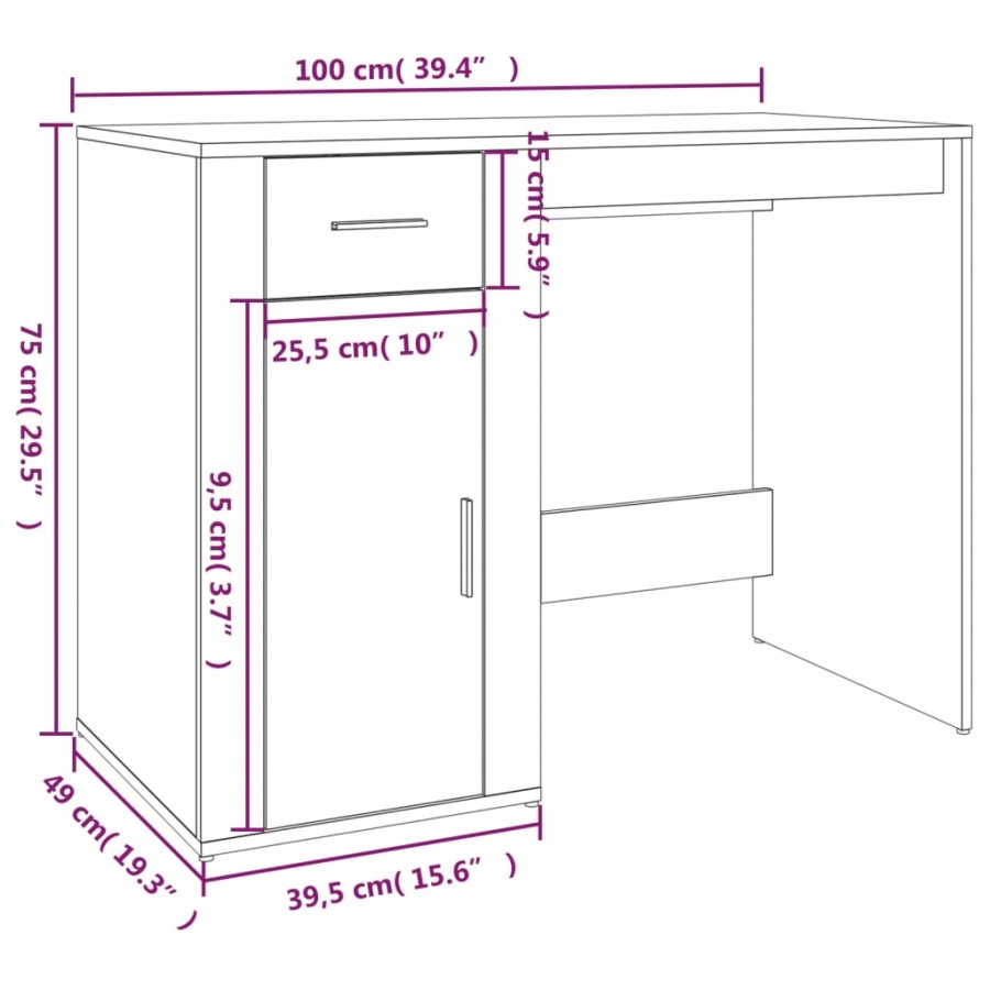 Bureau Blanc 100x49x75 cm 