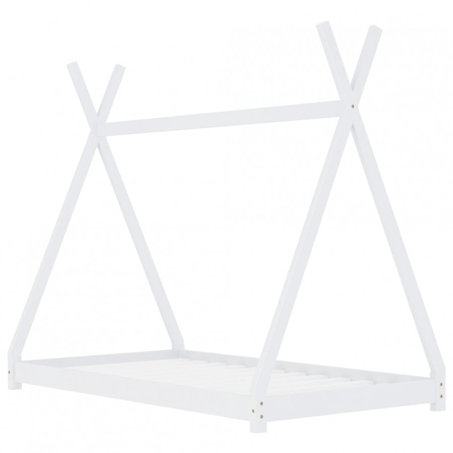 Lit d'enfant Blanc Bois de pin massif 70x140 cm