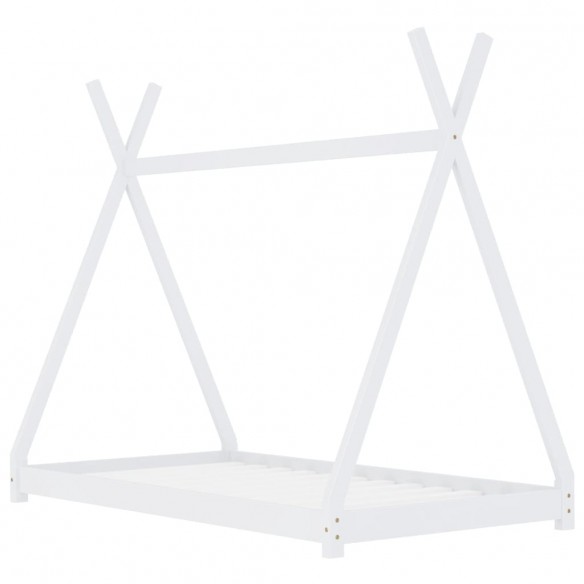 Lit d'enfant Blanc Bois de pin massif 70x140 cm