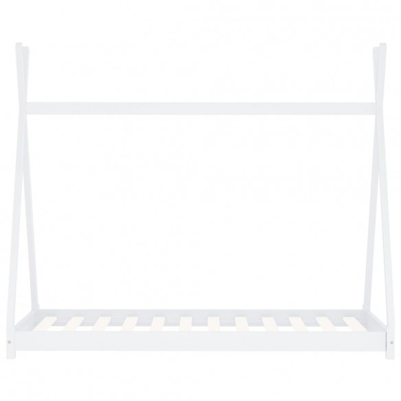 Lit d'enfant Blanc Bois de pin massif 70x140 cm