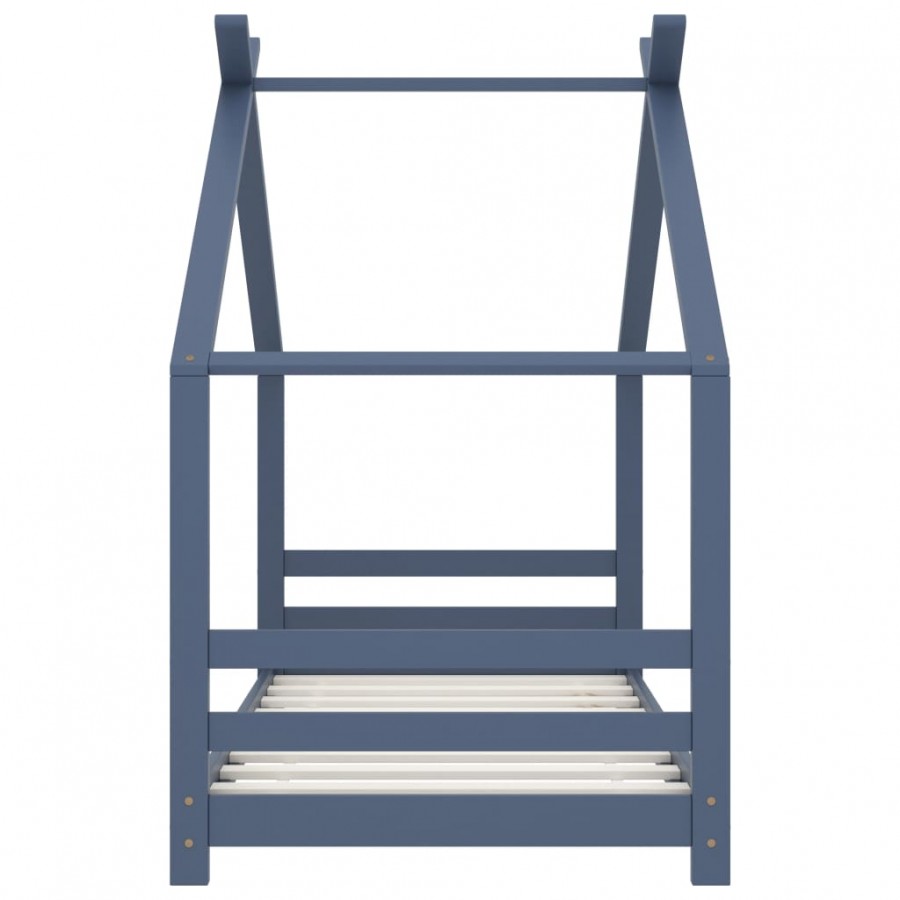 Lit d'enfant Gris Bois de pin massif 80x160 cm