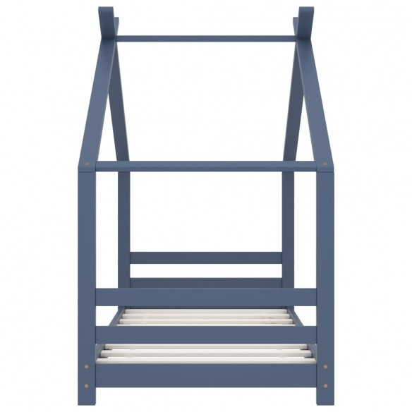Lit d'enfant Gris Bois de pin massif 80x160 cm