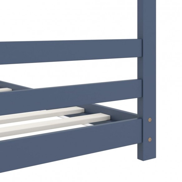 Lit d'enfant Gris Bois de pin massif 80x160 cm