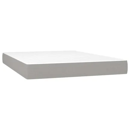 Matelas de lit à ressorts ensachés Gris clair 140x200x20 cm 2