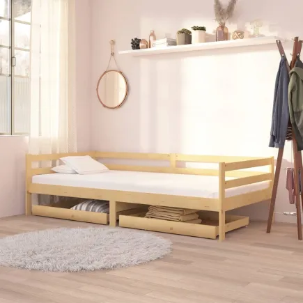 Tiroirs de lit 2 pcs Bois de pin massif