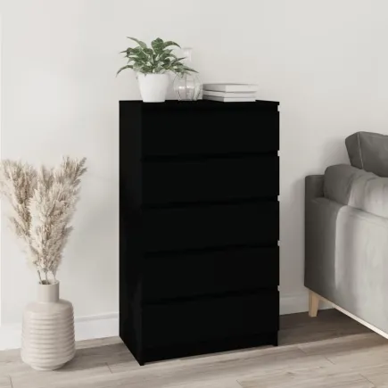 Commode Noir 60x36x103 cm 