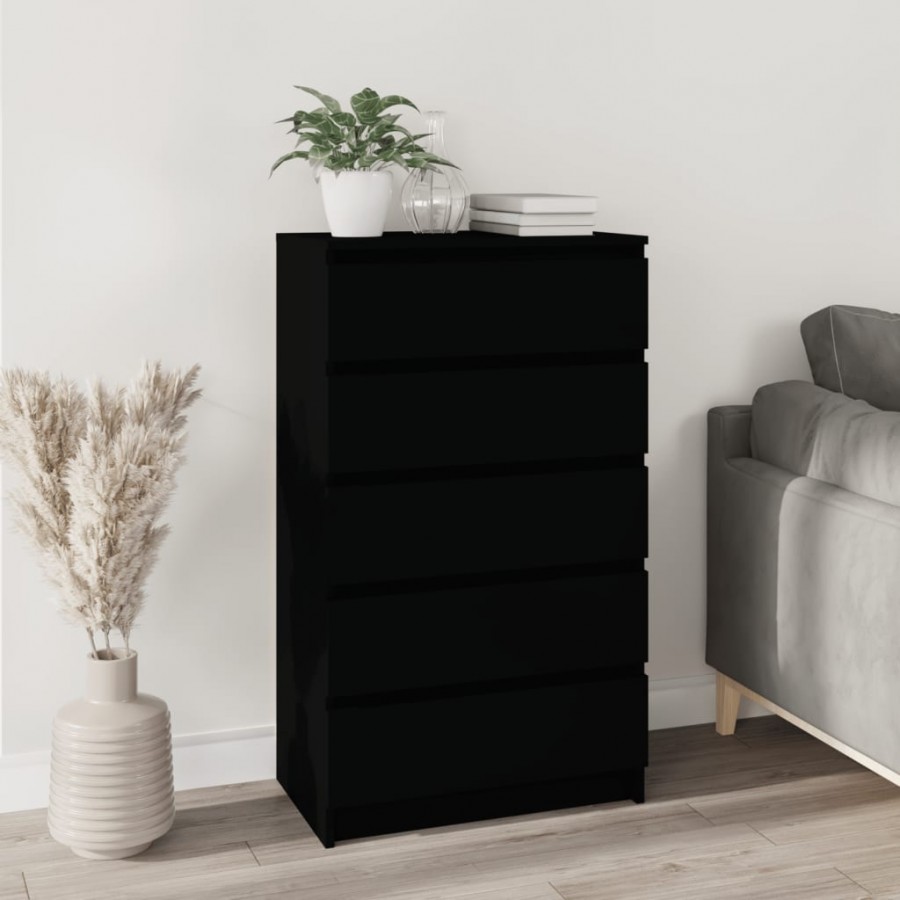 Commode Noir 60x36x103 cm 