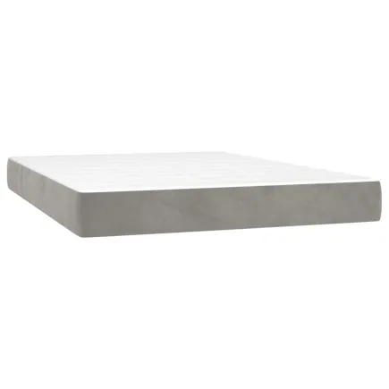Matelas de lit à ressorts ensachés Gris clair 140x200x20 cm 2